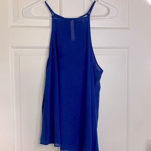 sheer blue tank top